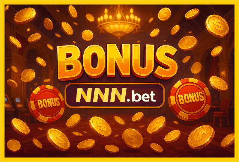 Imagem promovendo bônus NNNBET com recompensas imperdíveis.